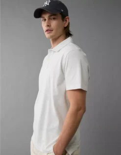 AE 24/7 Club Logo Polo Shirt Heather Gray