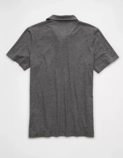AE 24/7 Club Logo Polo Shirt Gray -American Eagle Fashion 1165 4176 020 b