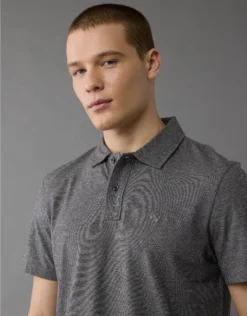 AE 24/7 Club Logo Polo Shirt Gray