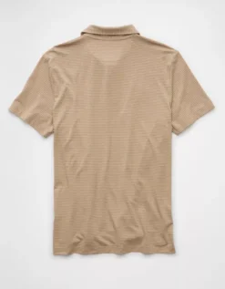 AE 24/7 Club Logo Polo Shirt Khaki -American Eagle Fashion 1165 4177 212 b