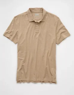 AE 24/7 Club Logo Polo Shirt Khaki -American Eagle Fashion 1165 4177 212 f