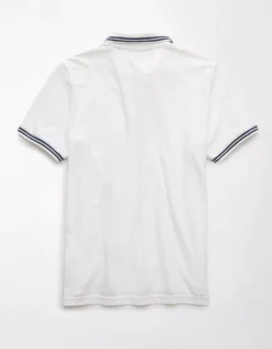 AE Club Pique Polo Shirt White -American Eagle Fashion 1165 4235 100 b