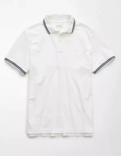 AE Club Pique Polo Shirt White -American Eagle Fashion 1165 4235 100 f