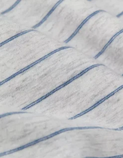 AE 24/7 Club Logo Striped Polo Shirt Gray Heather -American Eagle Fashion 1165 4541 069 d1