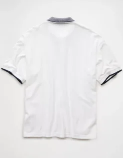 AE Boxy Stretch Pique Polo Shirt White Washed -American Eagle Fashion 1165 4548 112 b