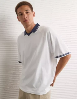 AE Soccer Polo Shirt White Washed