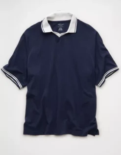 AE Soccer Polo Shirt Indigo -American Eagle Fashion 1165 4586 532 f