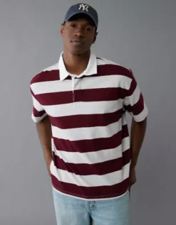 AE Rugby Polo Shirt Burgundy -American Eagle Fashion 1165 4593 613 os