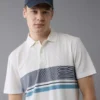 AE 24/7 Club Logo Striped Polo Shirt White