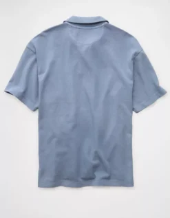 AE Boxy Polo Shirt Blue -American Eagle Fashion 1165 4983 400 b