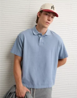 AE Boxy Polo Shirt Blue