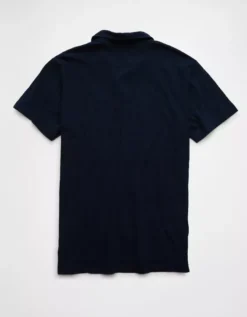 AE Slub Polo Shirt Navy -American Eagle Fashion 1176 3220 410 b
