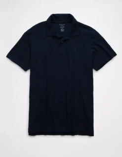 AE Slub Polo Shirt Navy -American Eagle Fashion 1176 3220 410 f
