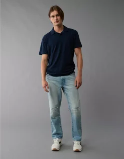 AE Slub Polo Shirt Navy