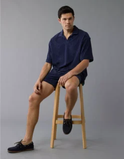 AE Terry Polo Shirt Navy