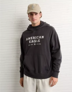 AE Lightweight Graphic Hoodie Faded Black