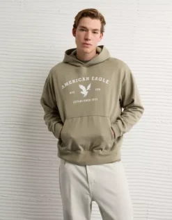 AE Lightweight Graphic Hoodie Camo Green -American Eagle Fashion 1192 2651 329 d2