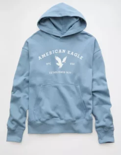 AE Lightweight Graphic Hoodie Light Blue -American Eagle Fashion 1192 2651 401 f
