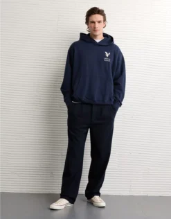 AE Lightweight Graphic Hoodie Rich Navy