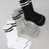 AE Striped Crew Socks 3-Pack Dark Heather Gray