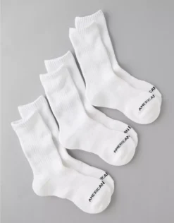 AE Crew Socks 3-Pack White