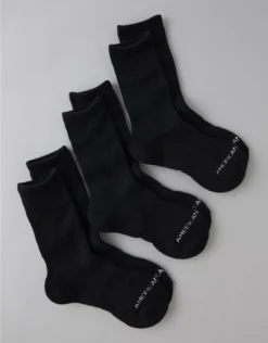 AE Crew Socks 3-Pack Black