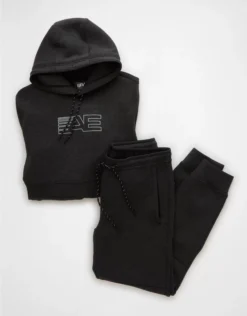 AE 24/7 Jogger + Hoodie Set Charcoal Heather Gray