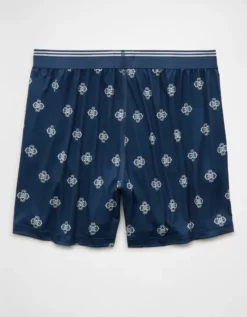 AEO Men's Patchwork Design Ultra Soft Pocket Boxer Short Navy -American Eagle Fashion 1237 0007 410 b