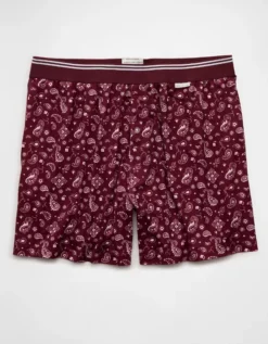 AEO Men's Ultra Soft Pocket Boxer Short Wine -American Eagle Fashion 1237 0066 558 f