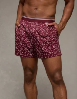 AEO Men's Ultra Soft Pocket Boxer Short Wine
