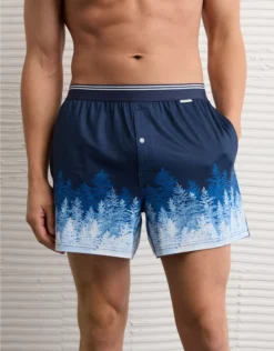 AEO Men's Ultra Soft Pocket Boxer Short Navy