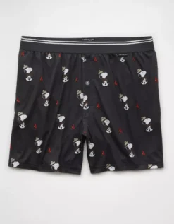 AEO Men's Snoopy Camp Ultra Soft Pocket Boxer Short Charcoal -American Eagle Fashion 1237 0224 008 f