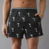 AEO Men's Snoopy Camp Ultra Soft Pocket Boxer Short Charcoal