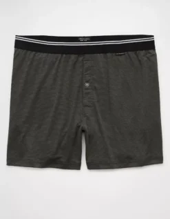 AEO Men's Ultra Soft Pocket Boxer Short Onyx Black -American Eagle Fashion 1237 3816 016 f