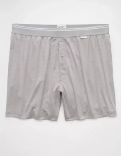 AEO Men's Ultra Soft Pocket Boxer Short Grey -American Eagle Fashion 1237 3816 050 f