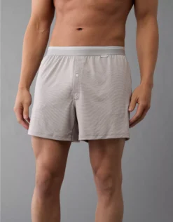 AEO Men's Ultra Soft Pocket Boxer Short Grey