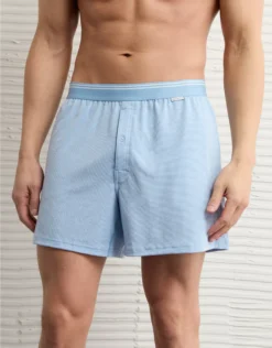 AEO Men's Ultra Soft Pocket Boxer Short Ice Blue