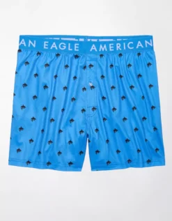 AEO Sharks Ultra Soft Pocket Boxer Short Classic Blue -American Eagle Fashion 1237 4006 450 f