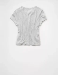 AE Alabama Crimson Tide Graphic Cropped Baby Tee Heather Gray -American Eagle Fashion 1301 1226 006 b