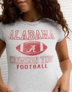 AE Alabama Crimson Tide Graphic Cropped Baby Tee Heather Gray -American Eagle Fashion 1301 1226 006 d2