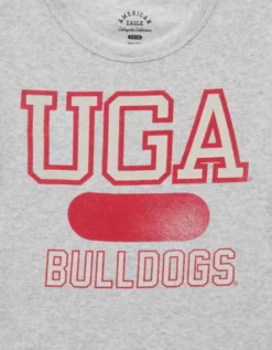 AE Georgia Bulldogs Graphic Cropped Baby Tee Light Faded Gray -American Eagle Fashion 1301 1226 007 d1