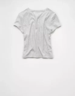 AE Penn State Nittany Lions Graphic Cropped Baby Tee Light Heather Gray -American Eagle Fashion 1301 1226 092 b