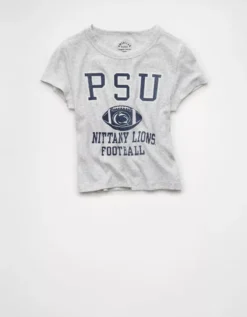 AE Penn State Nittany Lions Graphic Cropped Baby Tee Light Heather Gray -American Eagle Fashion 1301 1226 092 f