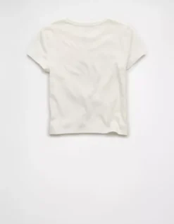 AE USC Trojans Graphic Cropped Baby Tee Cool White -American Eagle Fashion 1301 1232 134 b