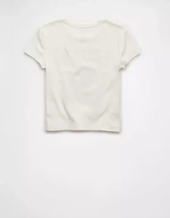 AE Notre Dame Fighting Irish Graphic Cropped Baby Tee Natural White -American Eagle Fashion 1301 1232 140 b