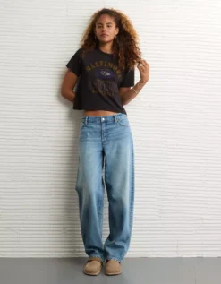 NFL Ex-Boyfriend Baltimore Ravens Graphic T-Shirt Washed Black -American Eagle Fashion 1301 1257 167 os