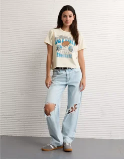 NFL Ex-Boyfriend Detroit Lions Graphic T-Shirt Cream