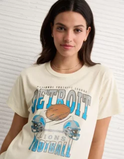 NFL Ex-Boyfriend Detroit Lions Graphic T-Shirt Cream -American Eagle Fashion 1301 1260 106 os
