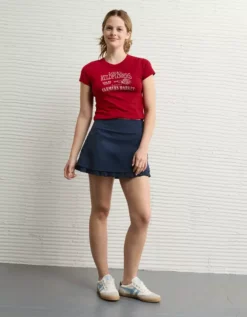 AE Food Graphic Hey Baby Tee Berry -American Eagle Fashion 1305 1143 669 os