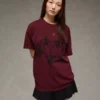 AE Oversized Halloween Graphic T-Shirt Wineberry